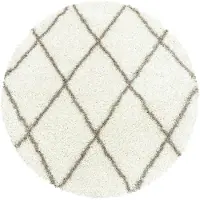 NADUVI Collection Matto Shaggy Alvor Cream 3401, pyöreä, 200x200 cm