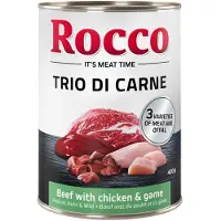 Rocco 6x400g Classic Trio di Carne nauta, kana & riista