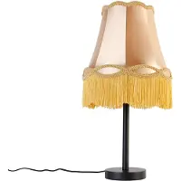 QAZQA Klassinen pöytävalaisin musta granny-varjostimella kulta 30 cm - Simplo