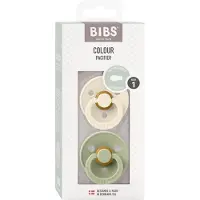 BIBS Pacifier Colour Latex Size 2 Symmetrical 2 kpl ? Ivory/Sage