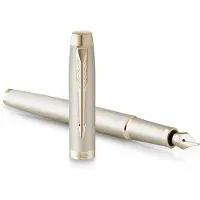 Parker IM Monochrome Champagne -mustekynä, medium kärki, sininen muste
