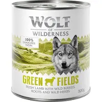 Wolf of Wilderness -säästöpakkaus 12 x 800 g - Green Fields - lammas