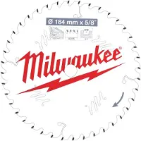 Milwaukee Katkaisuterä puulle 4932471379; 184x15,87x2,1 mm; Z40; 15°