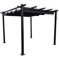 Green Land pergola 3x3m, musta/harmaa