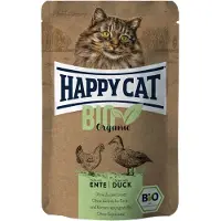 Happy Cat 6x85g Bio Pouch luomukana & luomuankka -kissanruoka