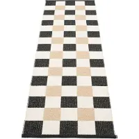 Pappelina Pix matto, 70 x 240 cm, musta - vanilja - beige