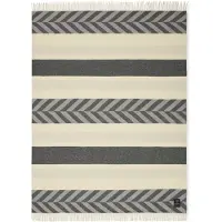 Lexington Herringbone Striped Recycled Wool Huopa 130x170 Cm / Off-white - Huovat & Peitteet Villa Harmaa - 12230116-7652-TH10