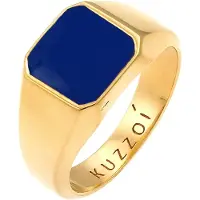 KUZZOI Sormus 'Enamel' tummansininen / kulta