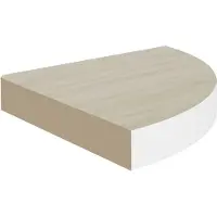 vidaXL Kulmaseinähylly tammi ja valkoinen 25x25x3,8 cm MDF