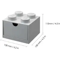 LEGO Desk Drawer 4 säilytyslaatikko, harmaa