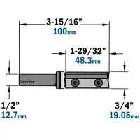 Cmt Kopiojyrsin ; S=1/2''; D=19 mm