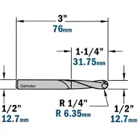 Cmt Kourujyrsin ; S=1/2''; D=12,7 mm; R=12,7 mm
