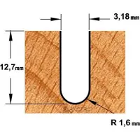 Cmt Kourujyrsin ; S=1/4''; D=3,2 mm; R=1,58 mm
