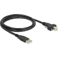DeLOCK – USB 2.0 cable, Type A male - Type B male with screws, 1m, black (83594)