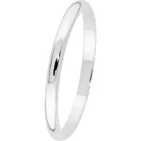Lykken Exclusive puolipyöreä valkokultainen kihlasormus sileä 2 mm-185
