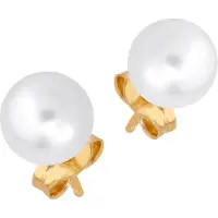 Lykken Pearls kultaiset tappikorvakorut helmi 6,5 mm