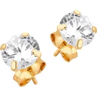 Lykken Casuals kultaiset tappikorvakorut zirkonialla 6 mm