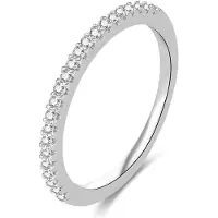 Lykken Casuals hopeinen rivisormus zirkonioilla 1 mm-165