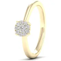 Lykken Elegance kultainen timanttisormus halo 0,12 ct-165