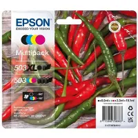 Epson 503XL Multipack - 4 pakkausta - XL - musta, keltainen, syaani, magenta - alkuperäinen - läpipainopakkaus, jossa on RF-äänihälytys - värikaset...