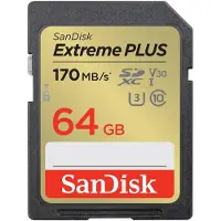 SanDisk – Extreme PLUS 64GB SDXC 170MB/s UHS-I C10 (SDSDXW2-064G-GNCIN)