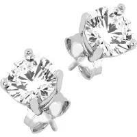 Lykken Casuals hopeiset tappikorvakorut zirkonia 4 mm