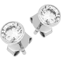 Lykken Casuals hopeiset tappikorvakorut pyöreä zirkonia 4 mm