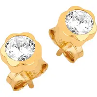 Lykken Symbols kultaiset korvakorut kukka 4 mm