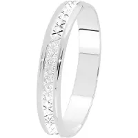 Lykken Exclusive valkokultainen kihlasormus timanttileikattu 4 mm-160