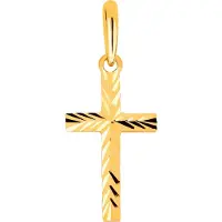 Lykken Crosses kultainen ristiriipus timanttihiottu / rippiristi 16 x 8 mm