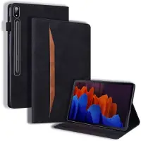 SKALO Samsung Tab S8 Ultra PU-nahkainen lompakkokotelo, jossa on kynäosasto - Musta