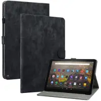 SKALO Amazon Fire HD 10/10 Plus (2021) Cute Tiger PU-nahkainen Lompakkokotelo - Musta