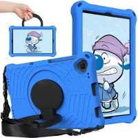 SKALO Lenovo Tab M10 FHD Plus 10.3" Extra Shock Resistant Armor Spider Mesh kuori olkahihnalla - Sininen