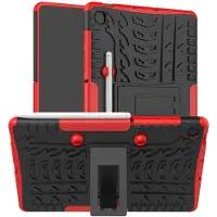 SKALO Samsung Tab S6 Lite Armor Tire Hybrid Suojakuori - Punainen