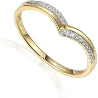 Lykken Elegance chevron timanttisormus keltakultaa 0,10 ct 185
