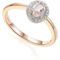 Lykken Elegance ruusukulta morganiitti-timanttisormus 185