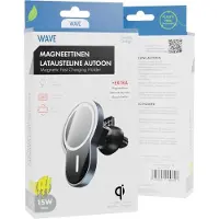 Wave magneettinen Qi-latausteline autoon, musta