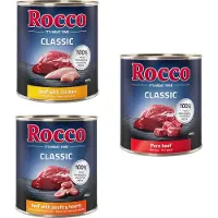 Rocco 6x800g Classic -Topseller-lajitelma: Nauta, Nauta ja siipikarjansydän, Nauta ja kana