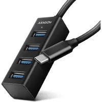 Axagon 4-porttinen 3.2 Gen1 USB-C-hubi, 0,2m, musta