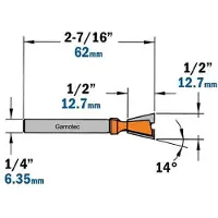 Cmt Lohenpyrstöjyrsin ; S=1/4''; D=12,7 mm