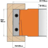 Cmt Jyrsintäpää 694.020.50; 125x40x50 mm