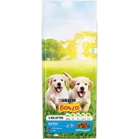 Bonzo Junior kanan, vihannesten ja maidon koiranruokaa - Kaksoispakkaus: 2 x 15 kg