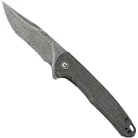 CIVIVI Mini Sandbar Damascus kääntöveitsi, black micarta