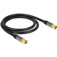 DeLOCK – Antenna cable, 75 Ohm, gold-plated contacts, 1m, black (88922)