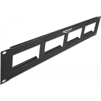 DeLOCK – Easy 45 19″ Patch Panel cut-out 4 x 90.5 x 45.2 mm, 2U, black (81378)