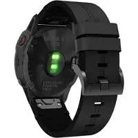 Mtp Products Garmin Fenix 6/5/5 Plus Aito Nahkaranneke - Musta