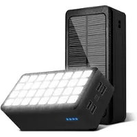 Mtp Products Psooo PS-900 Aurinko Varavirtalähde LED-Valolla - 50000mAh - Musta