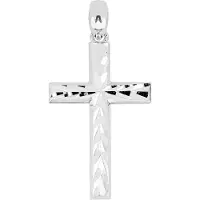 Lykken Crosses valkokultainen ristiriipus timanttihiottu / rippiristi 23 x 14 mm