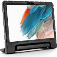 SKALO Samsung Tab A8 10.5 (2021/2022) Kuori kahvalla/telineellä - Musta
