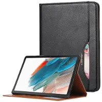 SKALO Samsung Tab A8 10.5 (2021/2022) PU-nahkainen Lompakkokotelo - Musta